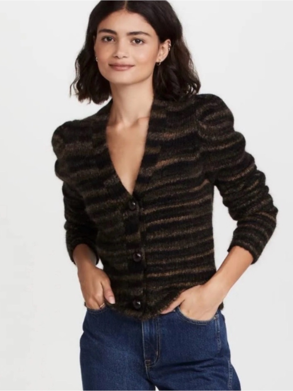 Veronica Beard Embry Alpaca Space Dye Cardigan